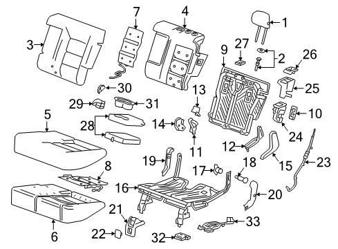 2021 Chevy Equinox Rear Seat Components Diagram