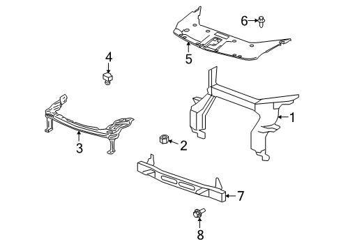 2010 Saturn Outlook Shield Assembly, Front Compartment Front Sight Diagram for 20934957