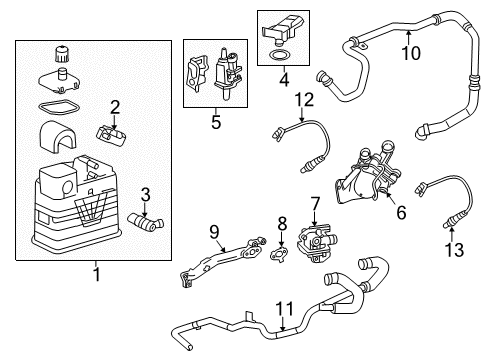 2014 Chevy Impala Valve Assembly, Evap Emission Canister Purge Solenoid Diagram for 12638819