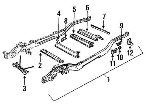 1994 GMC Yukon BRACKET, Shock Absorber Frame Diagram for 15659340