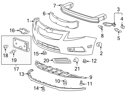 2013 Chevy Cruze Front Bumper Diagram 3 - Thumbnail