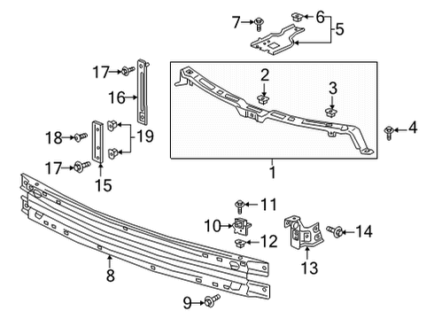 2022 Chevy Traverse Bumper & Components - Front Diagram