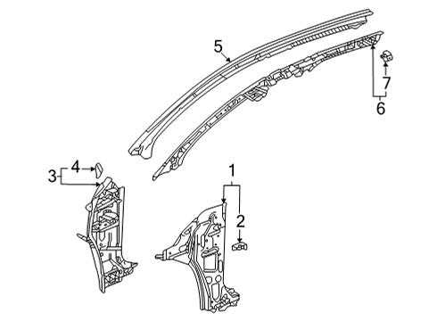 2021 Buick Envision Reinforcement Assembly, Body H/Plr Otr Pnl Diagram for 84948782