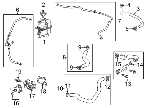 2013 Chevy Spark Outlet Radiator Coolant Hose Assembly Diagram for 95087746