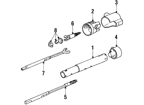 1990 Chevy Camaro Steering Column, Steering Wheel Diagram 1 - Thumbnail