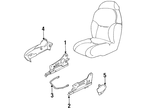 1999 Chevy Lumina Panel,Passenger Seat Cushion Outer Finish *Pewter R Diagram for 12534597