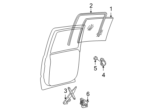 2006 Cadillac Escalade Rear Door Diagram 1 - Thumbnail