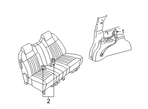 1998 Chevy Venture Rear Seat Belts Diagram 2 - Thumbnail