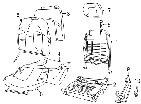 2004 Buick Regal Cover Asm,Passenger Seat Cushion *Medium Gray *Gray Diagram for 88991475