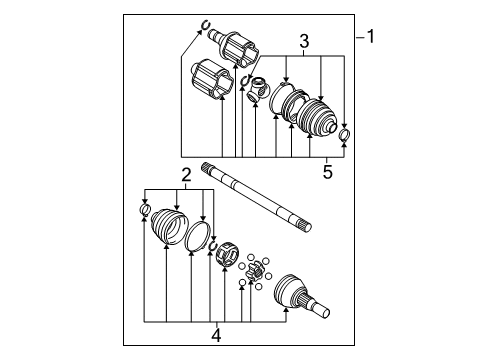 2013 Cadillac CTS Drive Axles - Front Diagram 1 - Thumbnail