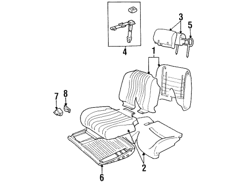 1995 Chevy Lumina Cush Assembly, D Seat Pad & Cover *Blue Diagram for 16774006