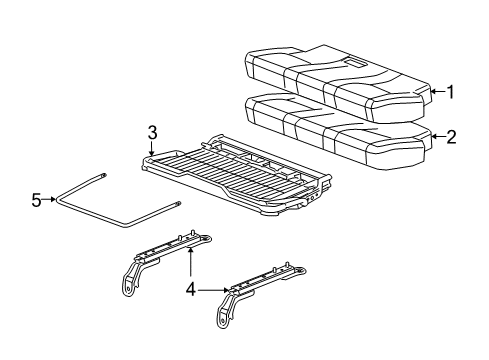 2006 Pontiac Torrent Pad,Rear Seat Cushion Diagram for 89041882