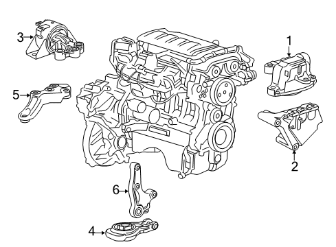 2017 Chevy Sonic Bracket, Trans Mount Diagram for 96852622