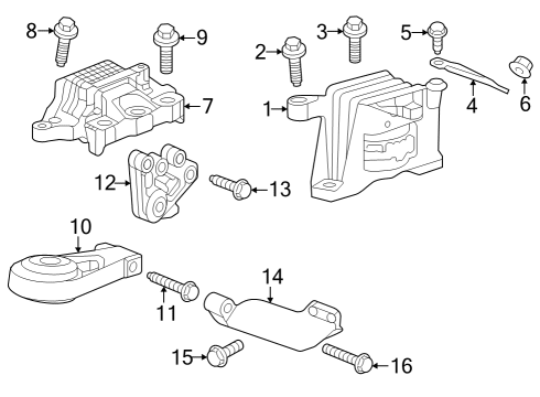 2024 Buick Encore GX Engine & Trans Mounting Diagram 2 - Thumbnail