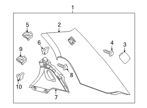 2008 Pontiac G8 Interior Trim - Quarter Panels Diagram