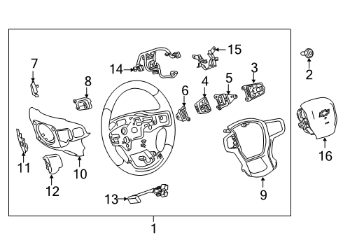 2019 Chevy Blazer Steering Wheel Assembly *Black Diagram for 84555981