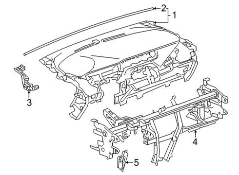 2022 Chevy Bolt EV Brace Assembly, I/P Tie Bar Diagram for 42656384