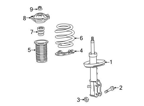 2019 Chevy Cruze Front Suspension Strut Assembly Diagram for 39153535