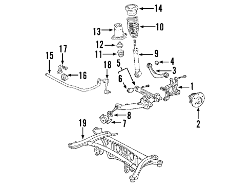 2006 Pontiac Vibe Insulator,Rear Spring Upper Diagram for 88971277