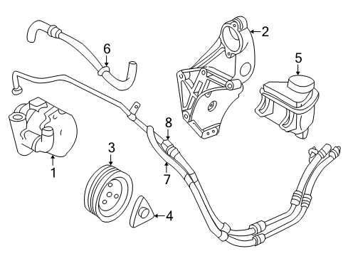 2002 Saturn LW300 P/S Pump & Hoses, Steering Gear & Linkage Diagram 3 - Thumbnail