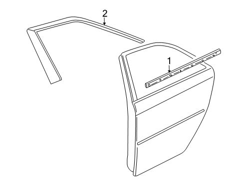 2012 Cadillac CTS Exterior Trim - Rear Door Diagram