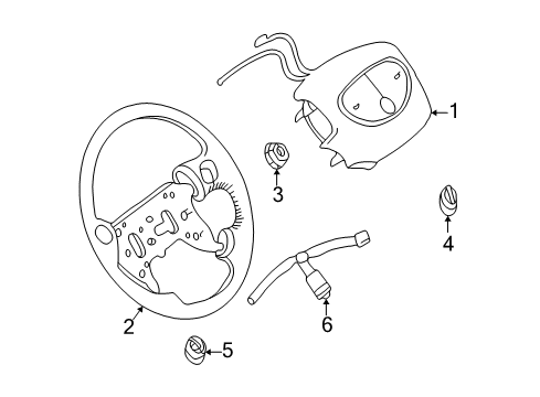 2000 Buick Century Steering Wheel Assembly *Blue Adr D Diagram for 16869207