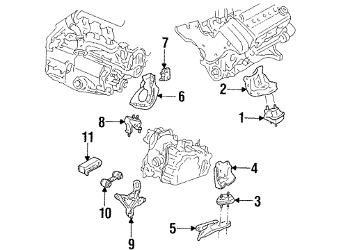 1995 Chevy Lumina Engine & Trans Mounting Diagram 1 - Thumbnail