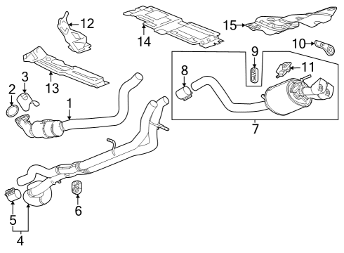 2023 Cadillac Escalade SHIELD-EXH FRT U/B HT Diagram for 85584994