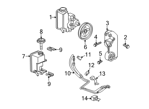 2008 Hummer H3 Clip, Trans Fluid Cooler Pipe Diagram for 15068848