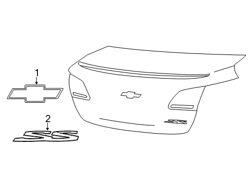 2015 Chevy SS Rear Compartment Lid Emblem Diagram for 92259332