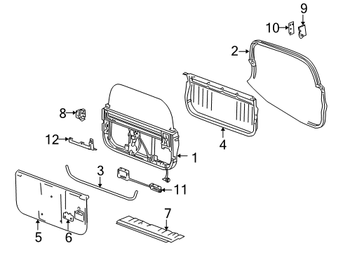 2005 GMC Envoy XUV Panel,M/Gate Inner Diagram for 88980473