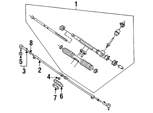 1990 Chevy Cavalier P/S Pump & Hoses, Steering Gear & Linkage Diagram 3 - Thumbnail