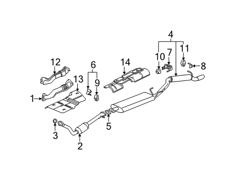 2003 Buick Rendezvous 3Way Catalytic Convertor Assembly (W/ Exhaust Manifold P Diagram for 12564248