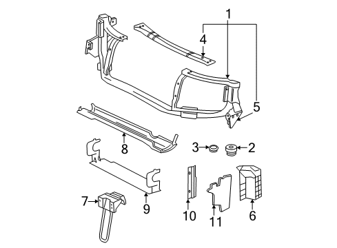 2007 Chevy Trailblazer Radiator Support Diagram