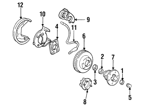 1993 GMC K1500 Front Brakes Diagram 3 - Thumbnail