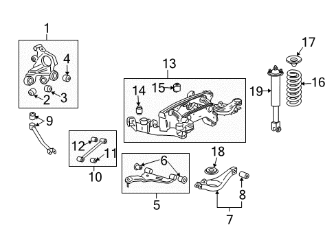 2008 Cadillac STS Rear Suspension Upper Control Arm Diagram for 15267619