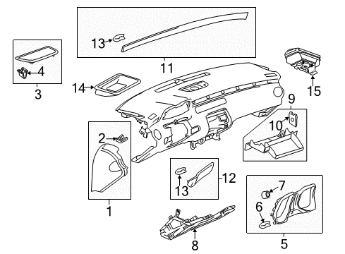 2015 Chevy Camaro Absorber Assembly, Instrument Panel Driver Knee Bolster Energy Diagram for 92235057