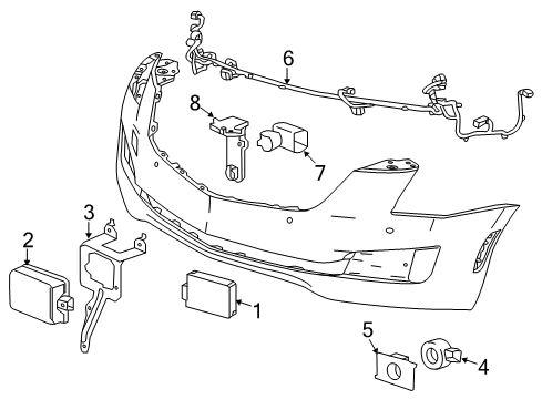 2018 Cadillac ATS Parking Aid Diagram 5 - Thumbnail