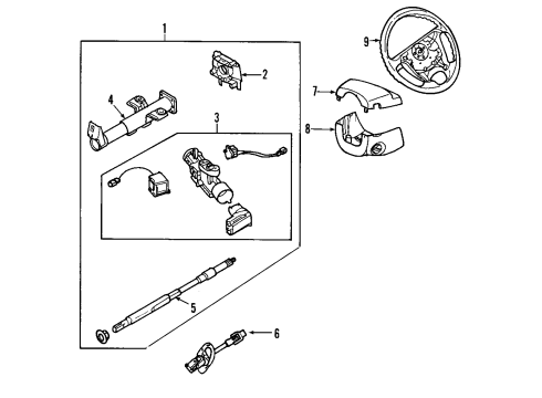 2006 Chevy Aveo Intermediate Steering Shaft Assembly Diagram for 96535274