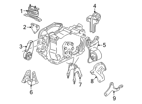 2003 Oldsmobile Alero Engine & Trans Mounting Diagram