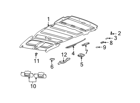 2001 Pontiac Montana Interior Trim - Roof Diagram 2 - Thumbnail