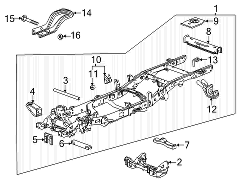 2021 Chevy Silverado 3500 HD Frame & Components Diagram