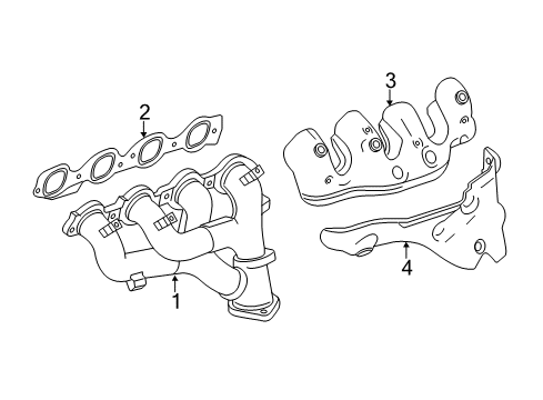 2015 Chevy Camaro Engine Exhaust Manifold Diagram for 12622623