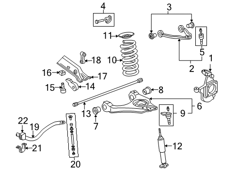 2003 Chevy Silverado 1500 Front Suspension, Control Arm Diagram 2 - Thumbnail