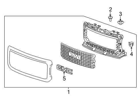 2020 GMC Canyon Grille & Components Diagram