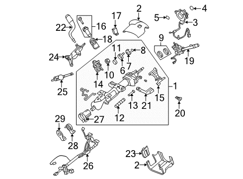 2009 Chevy Avalanche Steering Column & Wheel, Shroud, Switches & Levers Diagram 1 - Thumbnail