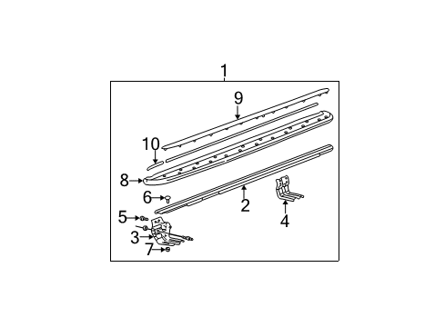 2006 Chevy Trailblazer EXT Exterior Trim - Pillars, Rocker & Floor Diagram 2 - Thumbnail