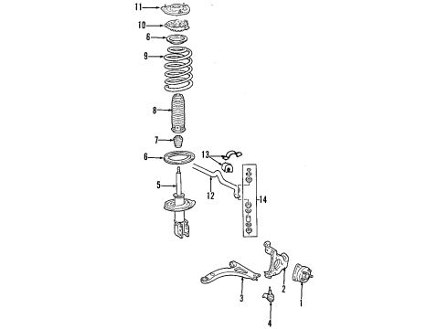 2004 Pontiac Bonneville Front Suspension, Control Arm, Stabilizer Bar Diagram 3 - Thumbnail