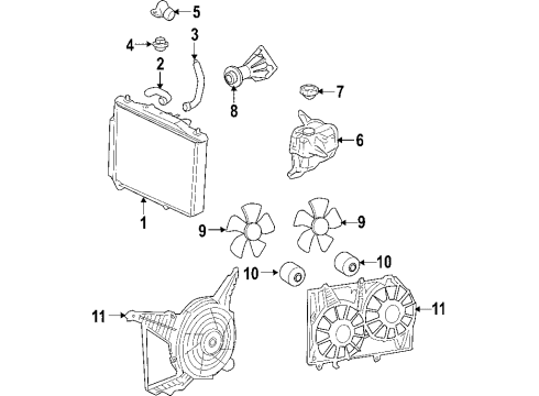 2007 Cadillac CTS Cooling System, Radiator, Water Pump, Cooling Fan Diagram 5 - Thumbnail