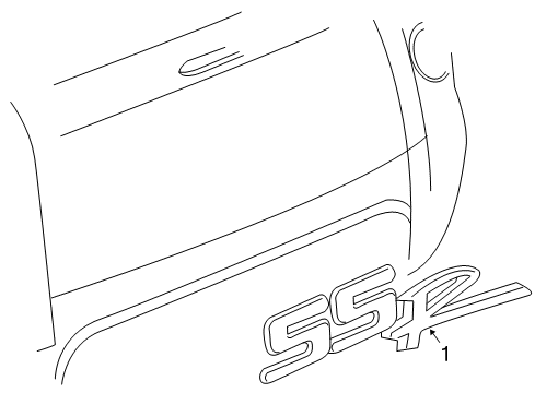 2006 Chevy SSR End Gate Name Plate Emblem Diagram for 15137470